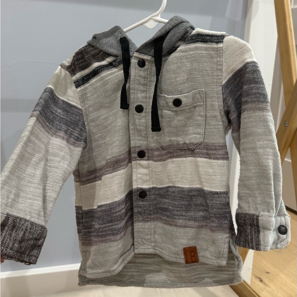 Little Bipsy Gray and Black Striped Hoodie